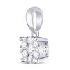 Image 2 : Diamond Flower Cluster Pendant 1/4 Cttw 14kt White Gold