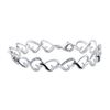Image 1 : Black Color Enhanced Diamond Heart Bracelet 1/10 Cttw Sterling Silver