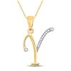 Image 1 : Diamond I Initial Letter Pendant 1/20 Cttw 10kt Yellow Gold