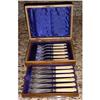 Image 1 : Elaborate, Engraved Silver12 PC Boxed Fish Set #1959942