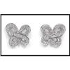 Image 1 : ARTISTIC 18K WHITE GOLD EARRINGS 50 DIAMONDS #1960164