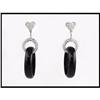 Image 1 : ONYX DIAMOND DANGLE EARRINGS WERE $895.00 #1960165