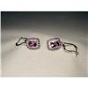 Image 1 : 14K WG Diamond Amethyst Tanzanite Drop Earrings#1960251