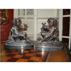 PAIR of Bronze Satyrs, or Cherubs #1960591