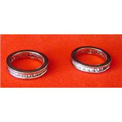 Matching Pair of 10K White Gold & Paste Rings #1960663
