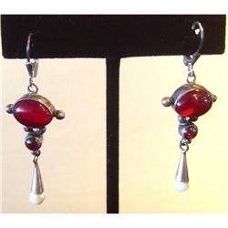 Pair of Sterling  & Garnet Earrings #1960664