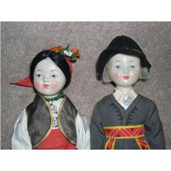 11" Russian pair of dolls with paper tags #1968366