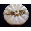 Image 1 : LOVELY JEWELED/FLORAL CELLULOID POWDER BOX #1980417