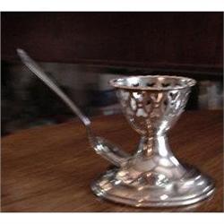 Antique Silver Plate EGG CUP & SPOON #1980539