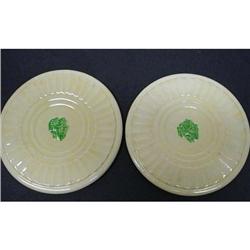 PRETTY*PAIR of ANTIQUE POTTERY TRIVETS #1980560