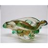 Image 1 : HEAVY GREEN/PEACH ART GLASS BOWL #1980568