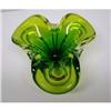 Image 1 : HEAVY SHADES of GREEN  ART GLASS BOWL #1980569