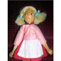 Polish Wood Doll  Pink  top white apron #1980609