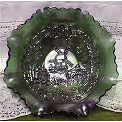 Imperial Green Carnival Windmill Fruit Bowl #1981041