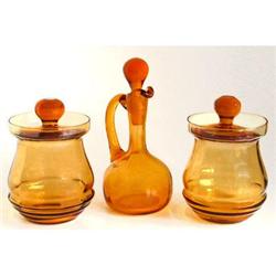 Pilgram Yellow Glass Condiment Set #1981254