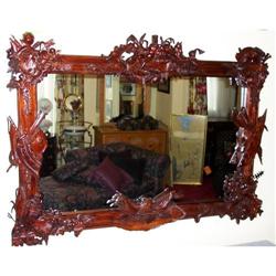 Mahogany Neptune Mirror W/ Console 2pc #1981350