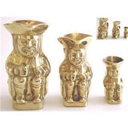 Set Of Three Graduated Brass Toby Jugs #1981381