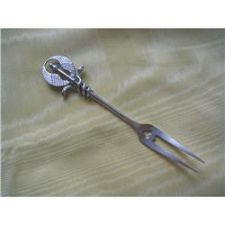 19th C. EUROPEAN 800 SILVER "DOUBLE SNAKES"FORK#1981405