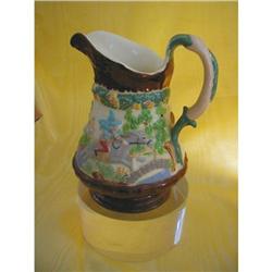 1920'S LUSTERWARE FOLK ART SIGNED PITCHER #1981409