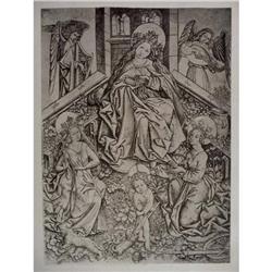 Engraving Virgin in Closed Garden #1981428