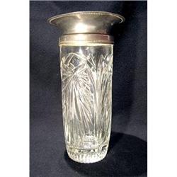 Pewter and Crystal Flower Vase #1981473