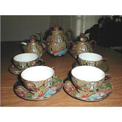 VINTAGE 14 PIECE SATSUMA TEA SET - MARKED #1981519