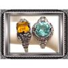 Image 1 : 2 1920's ART DECO FANCY STONE filigree RINGS  #1981540