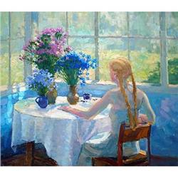 "Girl with bilberry" Russian traditions school #1990977