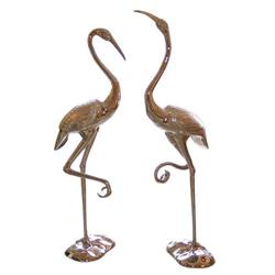 Pair of Nickel on Brass Cranes #1991098