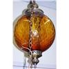 huge old vintage AMBER GLASS HANGING GLOBE LAMP#1991268