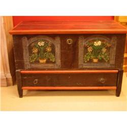 folkloric blanket chest with original paint and#1991330