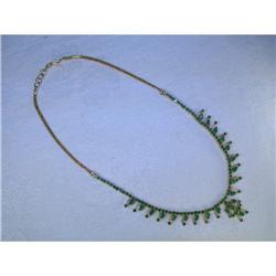 Estate 24K 22K Gold 18 Carat Emerald Necklace #1991338