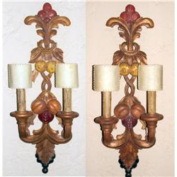 Pair of  carved wood FLorentine sconces   #1991520