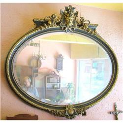 large Period Oval French Empire Mirror  #1991533