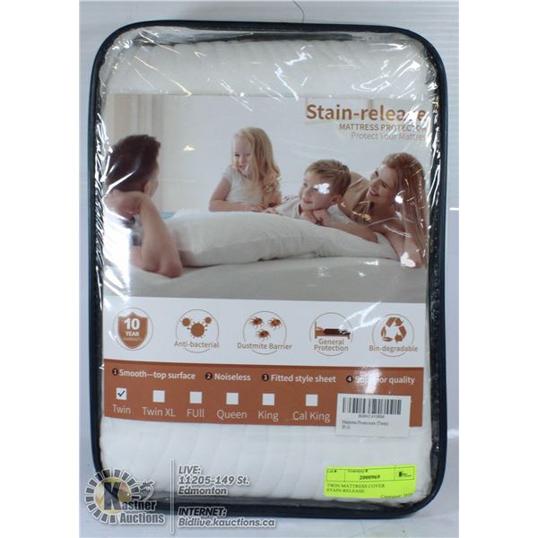 TWIN MATTRESS COVER STAIN-RELEASE