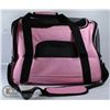 Image 1 : PINK/BLACK SMALL ANIMAL CARRIER W/ FAUX WOOL NEW