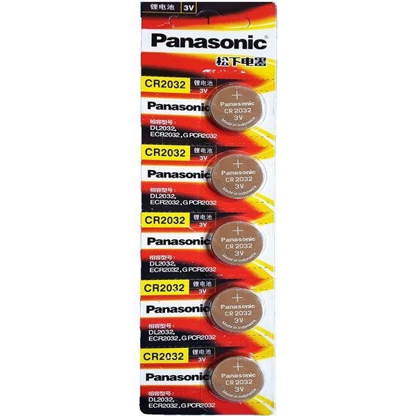 PACK OF 5 NEW PANASONIC CR2032 BATTERIES