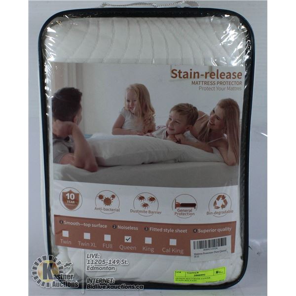 QUEEN MATTRESS COVER STAIN-RELEASE
