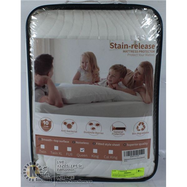 QUEEN MATTRESS COVER STAIN-RELEASE
