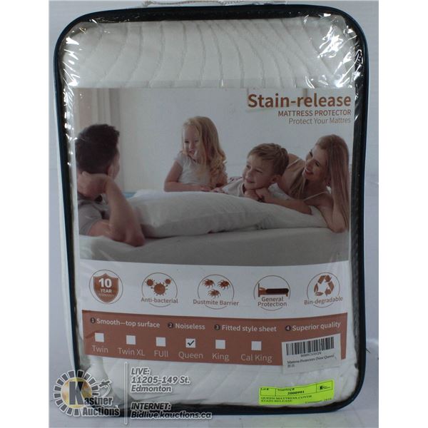 QUEEN MATTRESS COVER STAIN-RELEASE