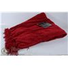 NEW CHENILLE THROW BLANKET 50"X60" RED POLYESTER