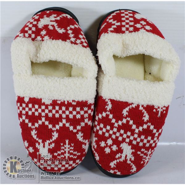 BERGMAN KELLY FLEECE MEMORY FOAM SLIPPERS SIZE 7-8