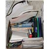 LARGE BOX OF OFFICE SUPPLIES INCL. PAPER,