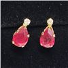 Image 1 : MZ6-23 10K  RUBY MOISSANITE EARRINGS