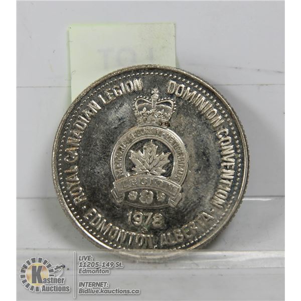 1978 ROYAL CANADIAN LEGION 1 DOLLAR COIN.