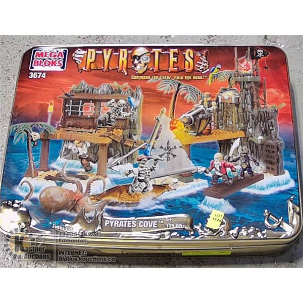 MEGA BLOKS  125 PCE SET OF PYRATES COVE, MISSING A