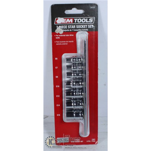 NEW OEMTOOLS 7PC STAR SOCKET SET