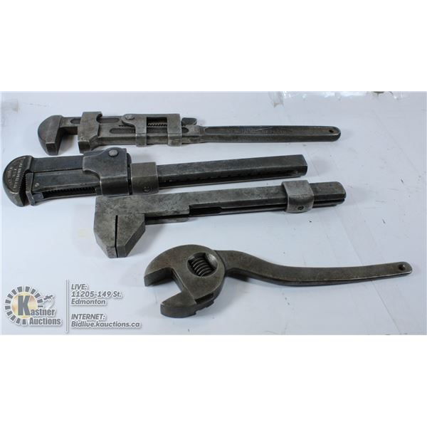 4 ANTIQUE WRENCHES