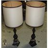 Image 1 : LOT OF 2 LARGE VINTAGE LAMP AND SHADES.