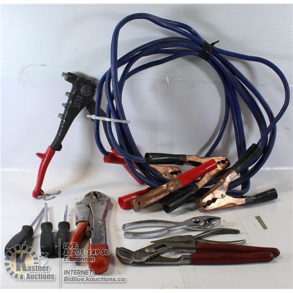 HEAVY DUTY BATTERY CABLES,CHANNEL LOCK,RIVETER ETC